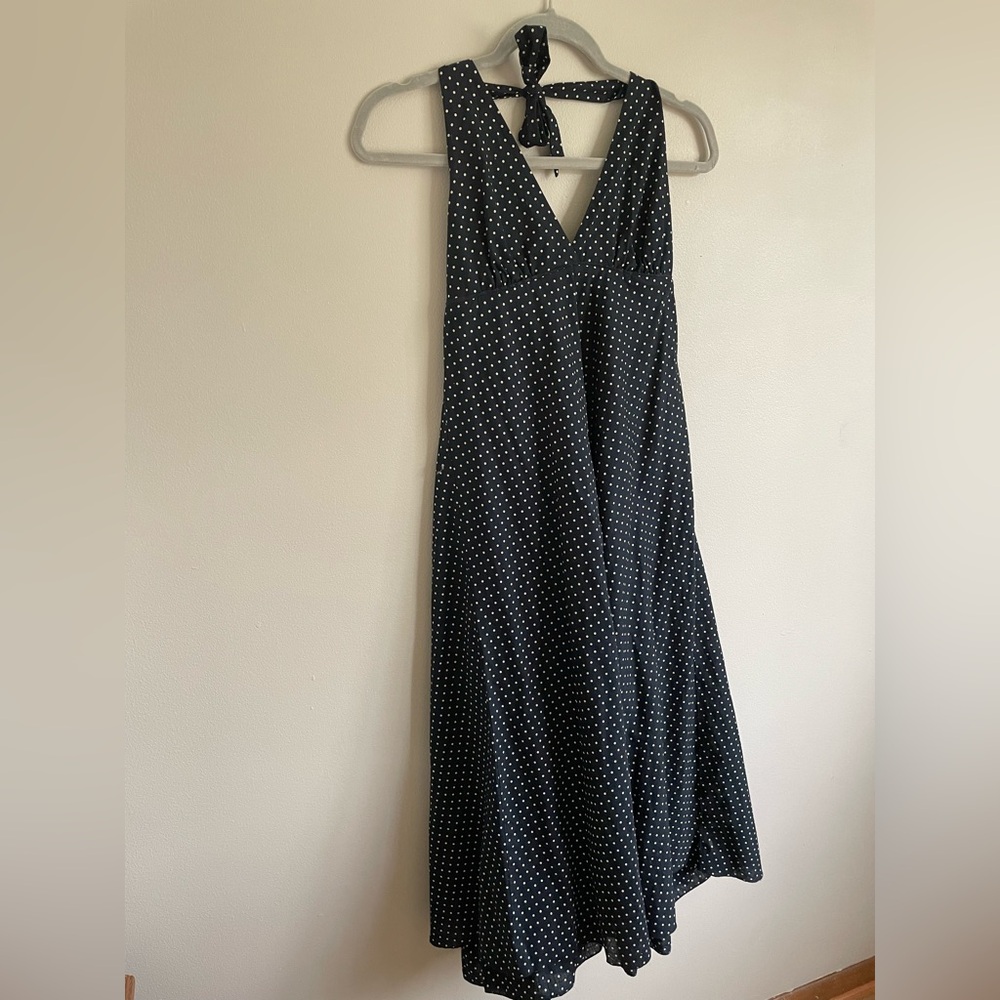 GAP Black and White Polka Dot Backless Dress
